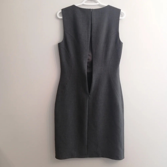 Diane Von Furstenberg Mackenzie Sheath Dress Embellished Jewel Neckline Gray 10 - Picture 4 of 14